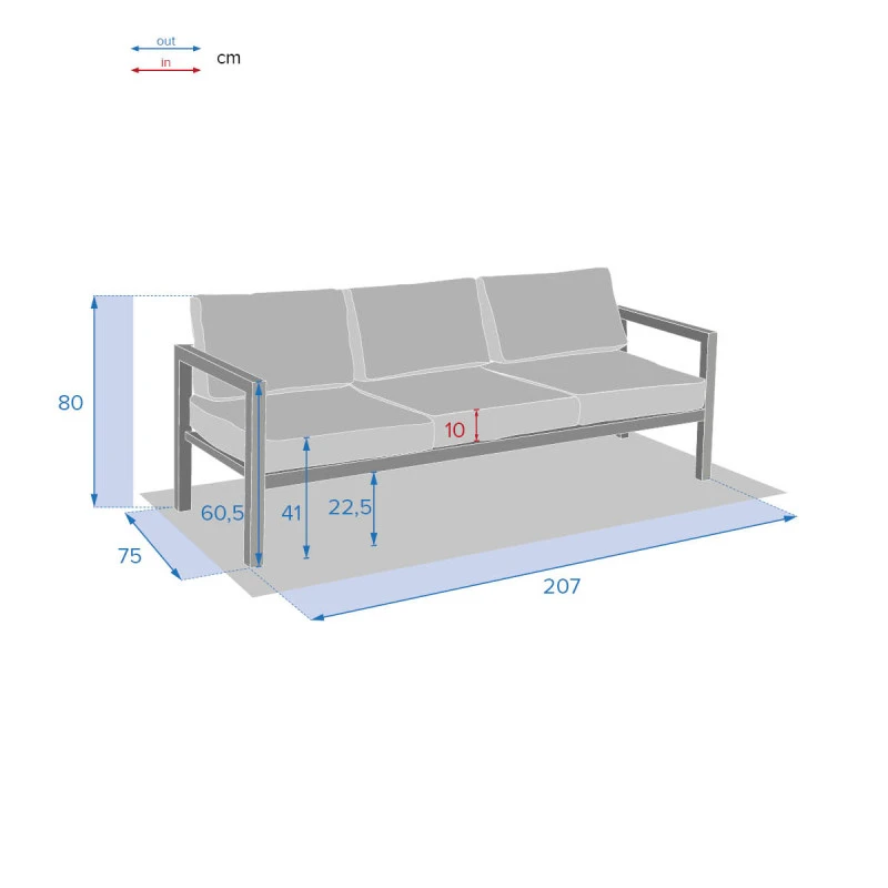 Canapé De Jardin Jauca Noisette / Gris Boisé Hespéride 5 Canapé De Jardin Jauca Noisette / Gris Boisé Hespéride – Image 3