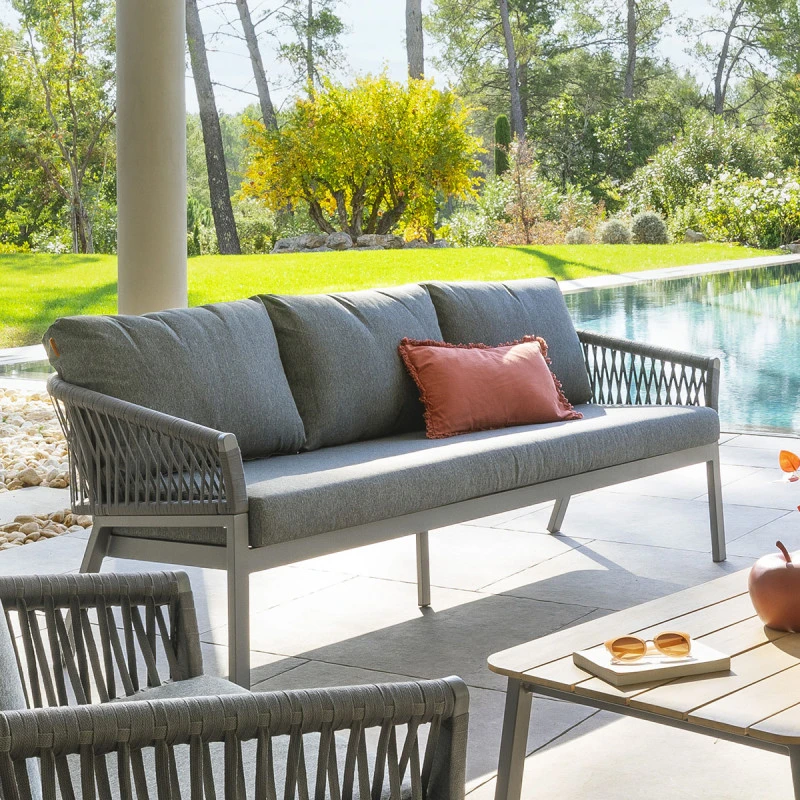 Canapé Extérieur 3 Places Oriengo Anthracite Hespéride 4 Canapé Extérieur 3 Places Oriengo Anthracite Hespéride – Image 2