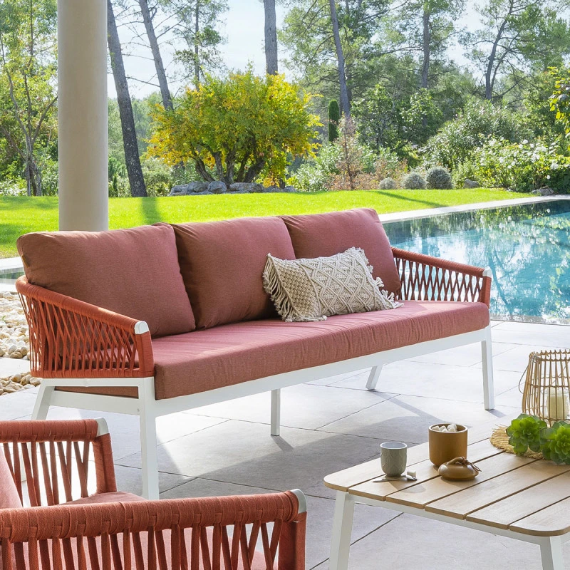 Canapé Extérieur 3 Places Oriengo Brique Hespéride 4 Canapé Extérieur 3 Places Oriengo Brique Hespéride – Image 2