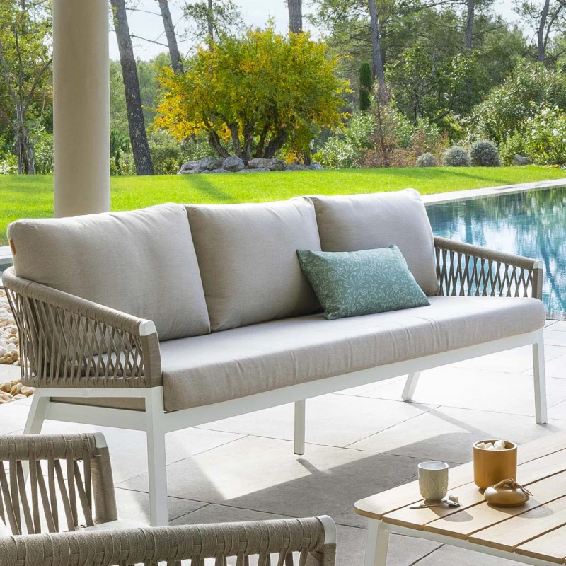 Canapé Extérieur 3 Places Oriengo Taupe Hespéride 4 Canapé Extérieur 3 Places Oriengo Taupe Hespéride – Image 2