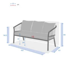 Canapé Extérieur 3 Places Oriengo Taupe Hespéride 10 Canapé Extérieur 3 Places Oriengo Taupe Hespéride -Hespéride canape exterieur 3 places oriengo taupe hesperide 3