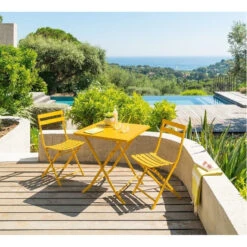 Chaise Métal Pliante Greensboro Moutarde Hespéride 10 Chaise Métal Pliante Greensboro Moutarde Hespéride -Hespéride chaise greensboro hesperide moutarde 1 3