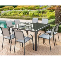 Fauteuil Empilable Piazza Hespéride Galet/graphite -Hespéride fauteuil empilable piazza hesperide galet graphite 5