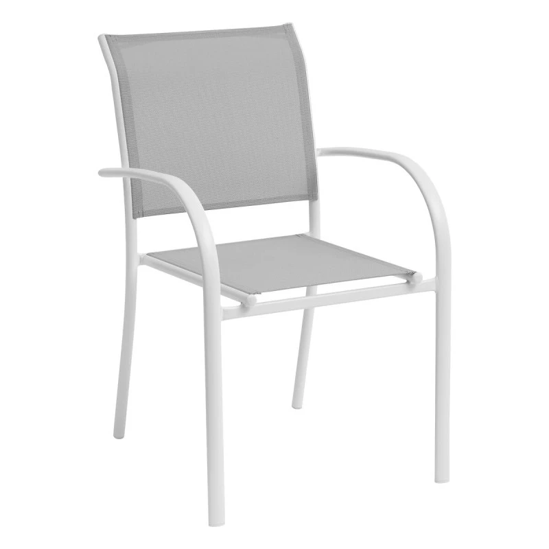 Fauteuil Empilable Piazza Hespéride Gris Galet/blanc 3 Fauteuil Empilable Piazza Hespéride Gris Galet/blanc