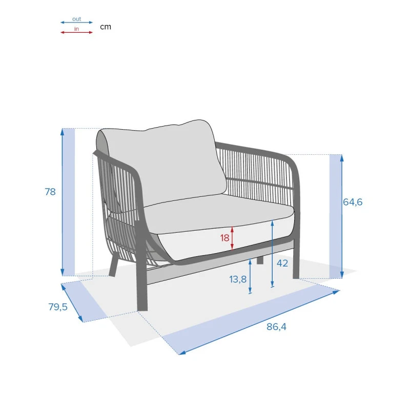 Fauteuil Extérieur 1 Place Deona Acacia Hespéride 8 Fauteuil Extérieur 1 Place Deona Acacia Hespéride – Image 6