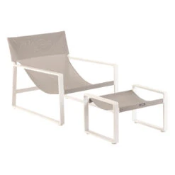 Fauteuil Relax Lambinio Avec Repose Pieds Gris Clair/blanc Hespéride -Hespéride fauteuil relax lambinio avec repose pieds gris clairblanc hesperide 2