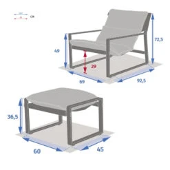 Fauteuil Relax Lambinio Avec Repose Pieds Gris Clair/blanc Hespéride -Hespéride fauteuil relax lambinio avec repose pieds gris clairblanc hesperide 3