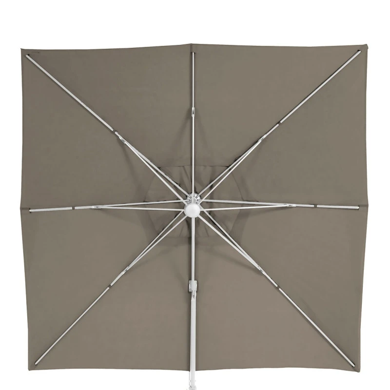 Parasol Décentré Eléa Inclinable Carré Oléfine Noisette/blanc Hespéride 5 Parasol Décentré Eléa Inclinable Carré Oléfine Noisette/blanc Hespéride – Image 3