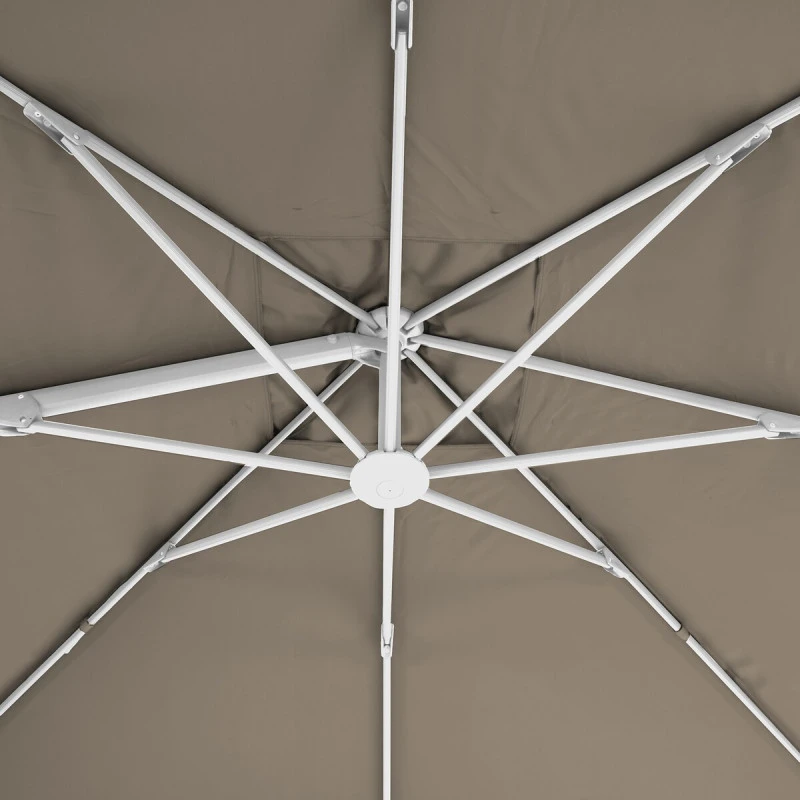 Parasol Décentré Eléa Inclinable Carré Oléfine Noisette/blanc Hespéride 8 Parasol Décentré Eléa Inclinable Carré Oléfine Noisette/blanc Hespéride – Image 6