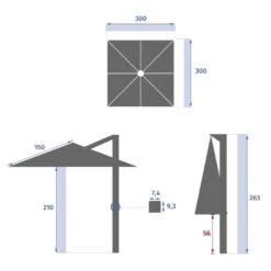 Parasol Décentré Melhia 3x3 M Oléfine Argile / Lin Hespéride 9 Parasol Décentré Melhia 3x3 M Oléfine Argile / Lin Hespéride -Hespéride parasol decentre melhia 3x3 m olefine argile lin hesperide 3