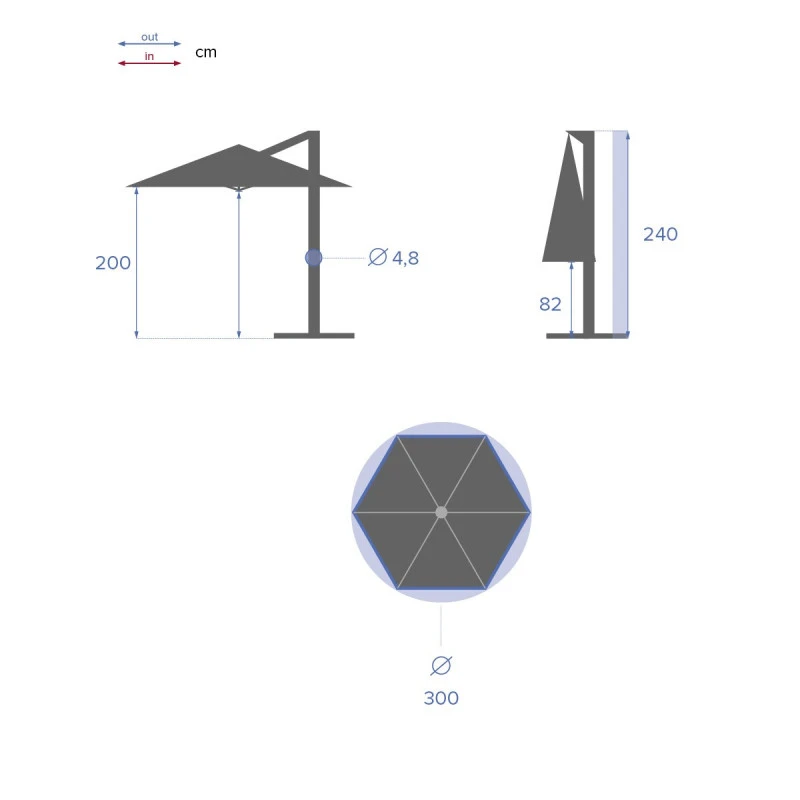Parasol Décentré Rond Manoa Taupe Hespéride 6 Parasol Décentré Rond Manoa Taupe Hespéride – Image 4