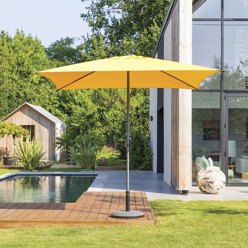 Parasol Droit Carré 2,5x2,5m Soya Jaune Moutarde Hespéride 3 Parasol Droit Carré 2,5x2,5m Soya Jaune Moutarde Hespéride