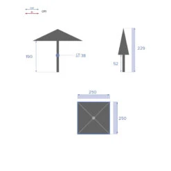 Parasol Droit Carré 2,5x2,5m Soya Vert Olive Hespéride 15 Parasol Droit Carré 2,5x2,5m Soya Vert Olive Hespéride -Hespéride parasol droit carre 25x25m soya vert olive hesperide 6
