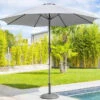 Parasol Droit Rond 2,7m Sisko Ardoise Hespéride -Hespéride parasol droit rond 27m sisko ardoise hesperide