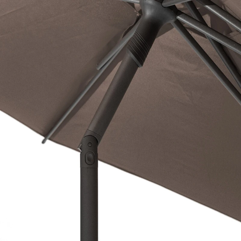 Parasol Droit Rond 2,7m Soya Taupe Hespéride 8 Parasol Droit Rond 2,7m Soya Taupe Hespéride – Image 6