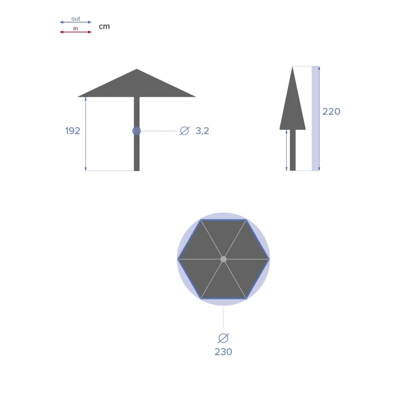 Parasol Rond 2,3m Anzio Grenade Hespéride 8 Parasol Rond 2,3m Anzio Grenade Hespéride – Image 6