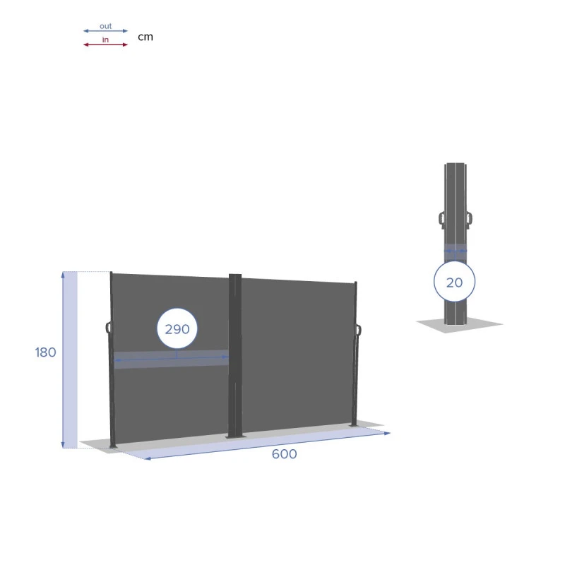 Paravent écran Double Antao Graphite Hespéride 6 Paravent écran Double Antao Graphite Hespéride – Image 4