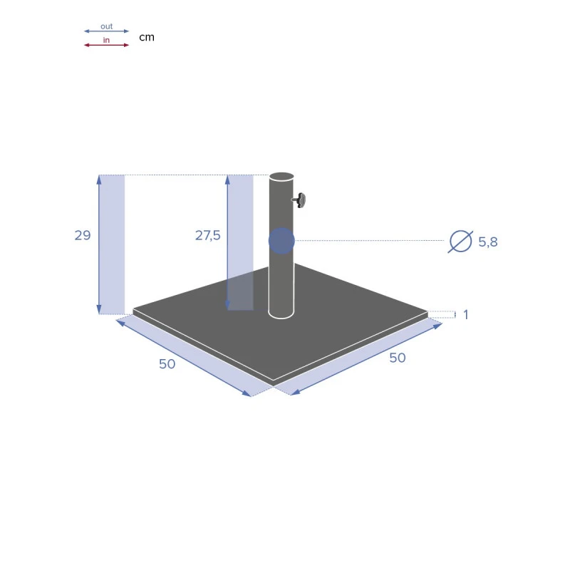 Pied De Parasol Plaque 20 Kg Anthracite Hespéride 7 Pied De Parasol Plaque 20 Kg Anthracite Hespéride – Image 5