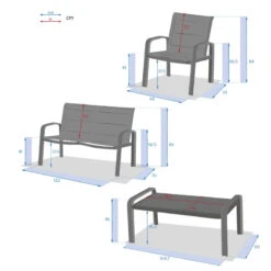 Salon De Jardin 4 Places Elyn Bleu Canard / Graphite Hespéride -Hespéride salon de jardin 4 places elyn bleu canard graphite hesperide 7
