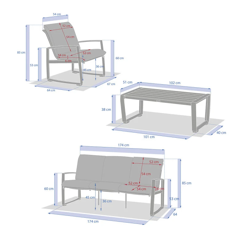Salon De Jardin Boreane 5 Places Noisette / Café Hespéride 6 Salon De Jardin Boreane 5 Places Noisette / Café Hespéride – Image 4