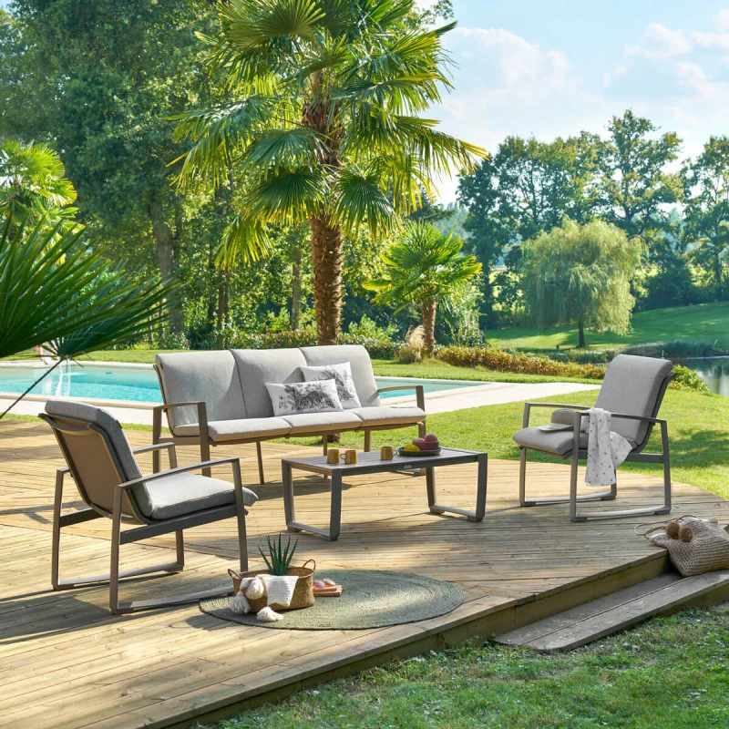 Salon De Jardin Boreane 5 Places Noisette / Café Hespéride 3 Salon De Jardin Boreane 5 Places Noisette / Café Hespéride