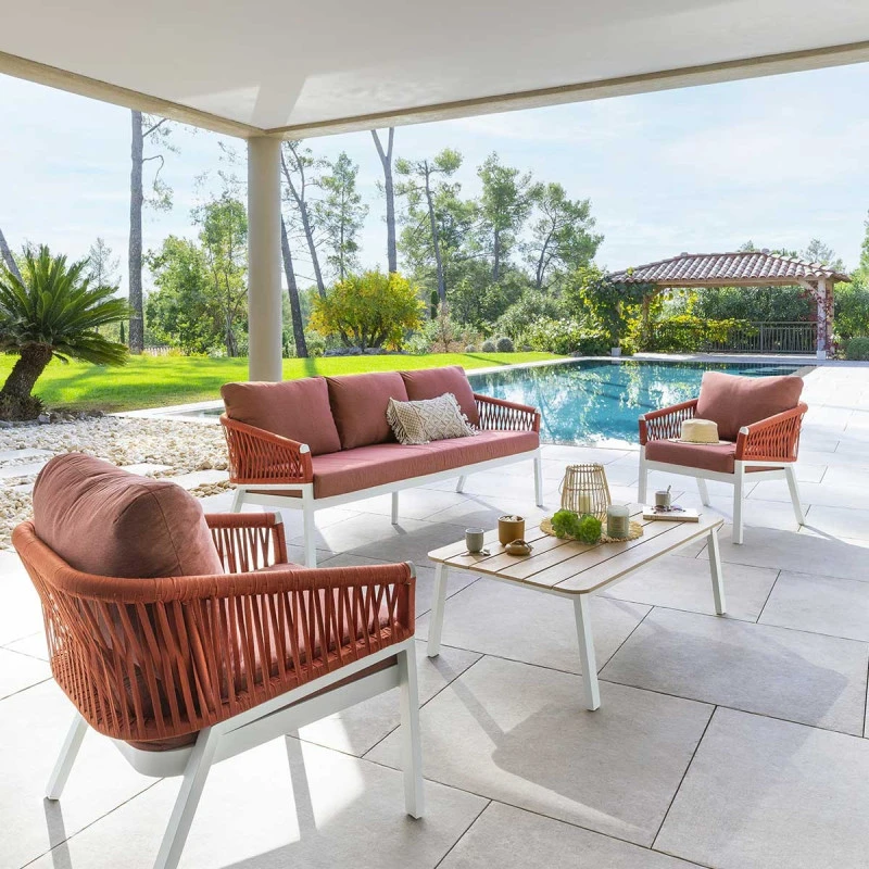 Salon De Jardin Oriengo 5 Places Brique/blanc Hespéride 3 Salon De Jardin Oriengo 5 Places Brique/blanc Hespéride