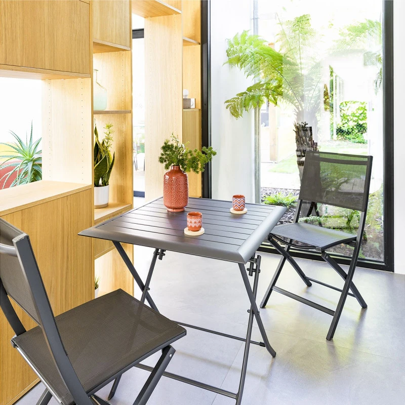 Table Alu Pliante Azua 2 Places Graphite Hespéride 4 Table Alu Pliante Azua 2 Places Graphite Hespéride – Image 2
