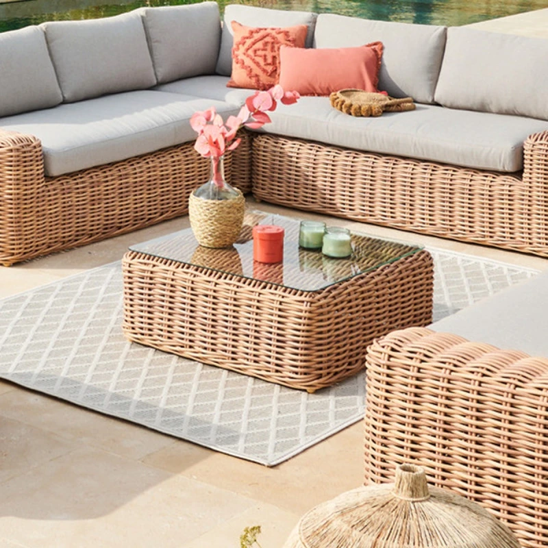 Table Basse Extérieure Carrée Savinia Coloris Tahini Hespéride 4 Table Basse Extérieure Carrée Savinia Coloris Tahini Hespéride – Image 2