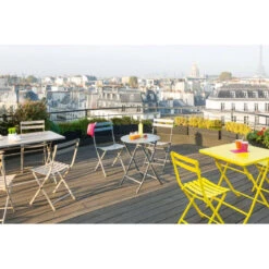 Table Ronde Pliante Greensboro 2p Graphite Hespéride -Hespéride table de jardin ronde hesperide 60cm greensboro graphite 3