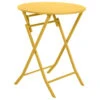 Table Ronde Pliante Greensboro 2p Jaune Moutarde Hespéride 1 Table Ronde Pliante Greensboro 2p Jaune Moutarde Hespéride -Hespéride table de jardin ronde hesperide 60cm greensboro moutarde