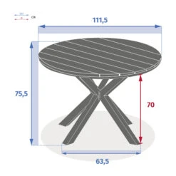 Table Extérieure Ronde 4 Personnes Graphite Oriengo Hespéride -Hespéride table exterieure ronde 4 personnes graphite oriengo hesperide 2