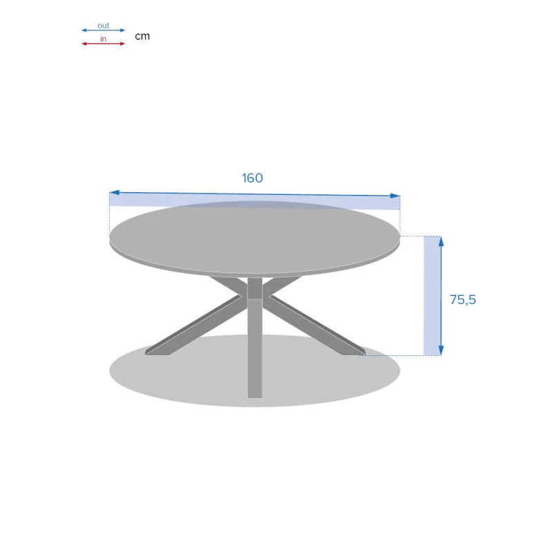 Table Extérieure Ronde 8 Personnes Graphite Oriengo Hespéride 6 Table Extérieure Ronde 8 Personnes Graphite Oriengo Hespéride – Image 4