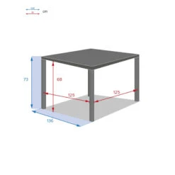 Table Carrée Fixe Piazza 8 P. Graphite Hespéride 9 Table Carrée Fixe Piazza 8 P. Graphite Hespéride -Hespéride table fixe carree piazza coloris noir graphite hesperide 3