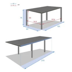 Table Rectangulaire Ext. Verre Piazza 10 P. Graphite Hespéride 10 Table Rectangulaire Ext. Verre Piazza 10 P. Graphite Hespéride -Hespéride table piazza extensible 10 personnes anthracite graphite hesperide 3