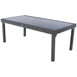 Table Rectangulaire Ext. Verre Piazza 12 P. Graphite Hespéride 10 Table Rectangulaire Ext. Verre Piazza 12 P. Graphite Hespéride -Hespéride table piazza extensible 12 personnes hesperide anthracite graphite 2