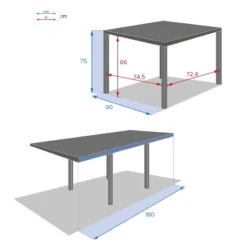 Table Piazza Extensible 8 Personnes Anthracite/graphite 10 Table Piazza Extensible 8 Personnes Anthracite/graphite -Hespéride table piazza extensible 8 personnes anthracite graphite 4