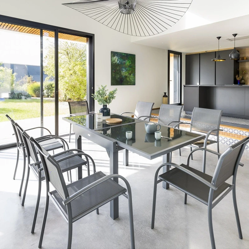 Table Piazza Extensible 8 Personnes Anthracite/graphite 2 Table Piazza Extensible 8 Personnes Anthracite/graphite