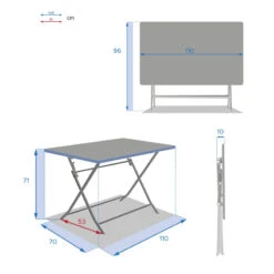 Table Rectangulaire Pliante Greensboro 4p Graphite Hespéride 13 Table Rectangulaire Pliante Greensboro 4p Graphite Hespéride -Hespéride table rectangulaire greensboro 110x70cm graphite hesperide 5