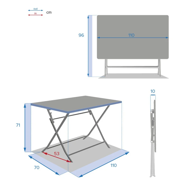 Table Rectangulaire Pliante Greensboro 4p Ambre Hespéride 6 Table Rectangulaire Pliante Greensboro 4p Ambre Hespéride – Image 4