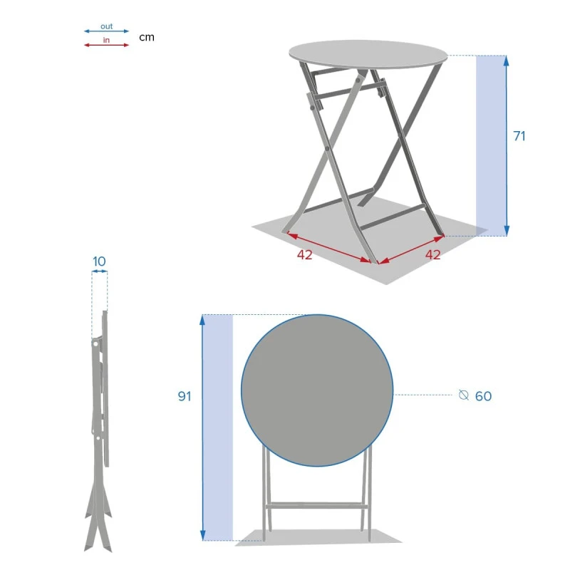 Table Ronde Pliante Greensboro 2p Jade Hespéride 6 Table Ronde Pliante Greensboro 2p Jade Hespéride – Image 4