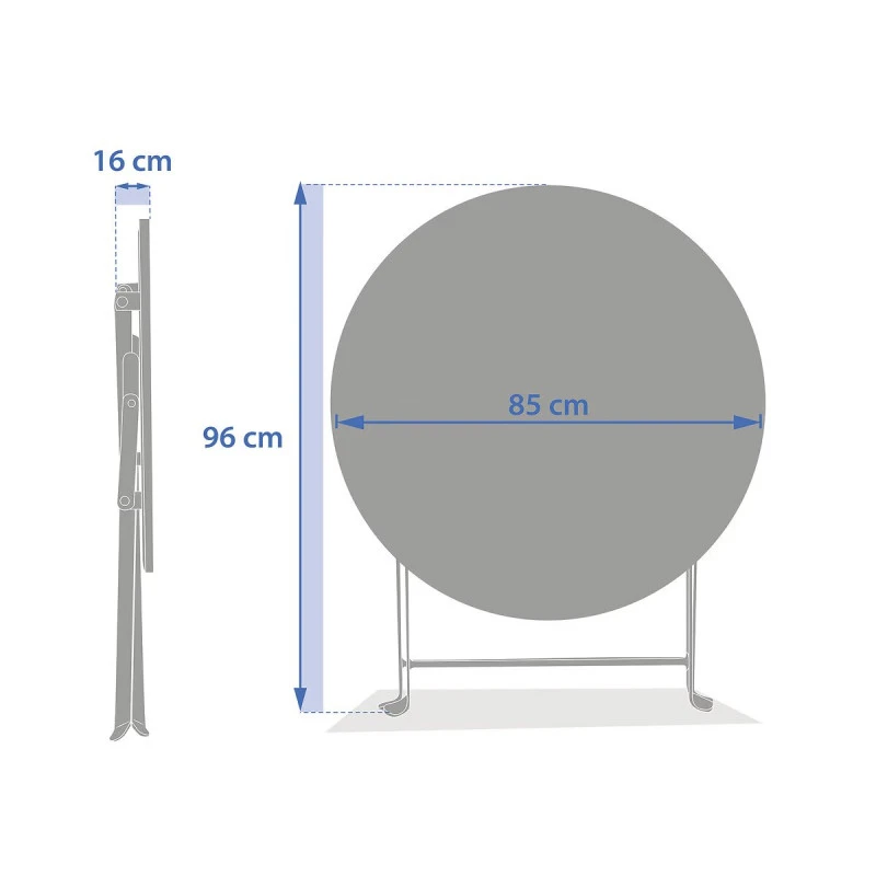 Table Ronde Pliante Greensboro 4p Graphite Hespéride 6 Table Ronde Pliante Greensboro 4p Graphite Hespéride – Image 4