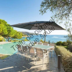 Toile Rempl. Rectangulaire En Oléfine Anthracite Eléa Hespéride 10 Toile Rempl. Rectangulaire En Oléfine Anthracite Eléa Hespéride -Hespéride toile remplacement rectangulaire anthracite pour parasol elea hesperide 3