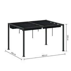 Tonnelle 4 X 3 M Aluminium Ardoise / Graphite Zalya Hespéride 9 Tonnelle 4 X 3 M Aluminium Ardoise / Graphite Zalya Hespéride -Hespéride tonnelle 4 x 3 m aluminium ardoise graphite zalya hesperide 3