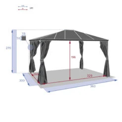 Tonnelle Belize 3,6x3m Graphite Hespéride -Hespéride tonnelle belize 36x3m graphite hesperide 3