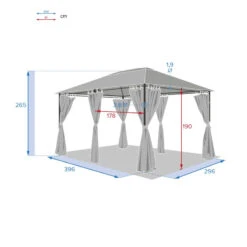 Tonnelle 3x4 M Santorini Gris Ardoise Hespéride 11 Tonnelle 3x4 M Santorini Gris Ardoise Hespéride -Hespéride tonnelle hesperide santorini gris 4