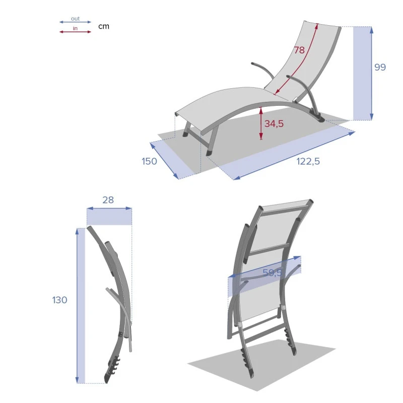 Transat Samba Pliable Bleu Canard/graphite Hespéride 9 Transat Samba Pliable Bleu Canard/graphite Hespéride – Image 7