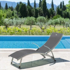 Transat Samba Pliable Et Empilable Gris Ardoise Hespéride -Hespéride transat samba pliable et empilable gris ardoise hesperide 1