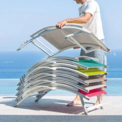 Transat Samba Pliable Et Empilable Gris Ardoise Hespéride -Hespéride transat samba pliable et empilable gris ardoise hesperide 8